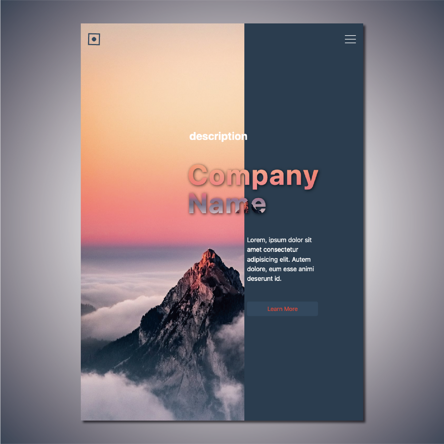【Glass】 ファーストビューセクションデザイン | First View Section Design