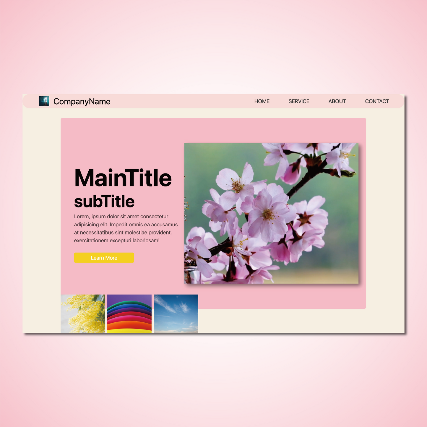 【SAKURA】 ファーストビューセクションデザイン | First View Section Design