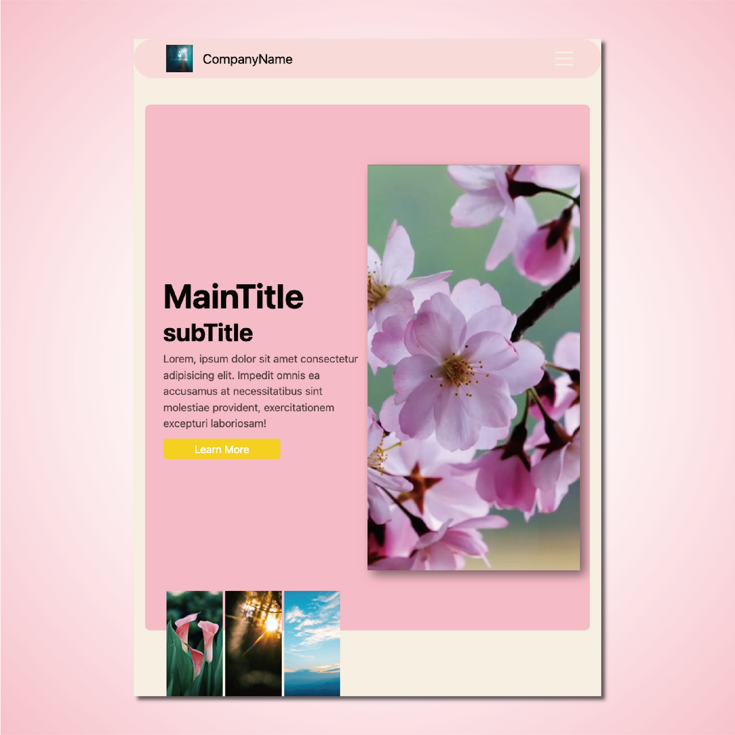 【SAKURA】 ファーストビューセクションデザイン | First View Section Design